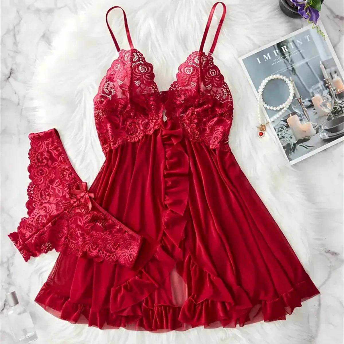 Lace Lingerie Bra and Panty Set