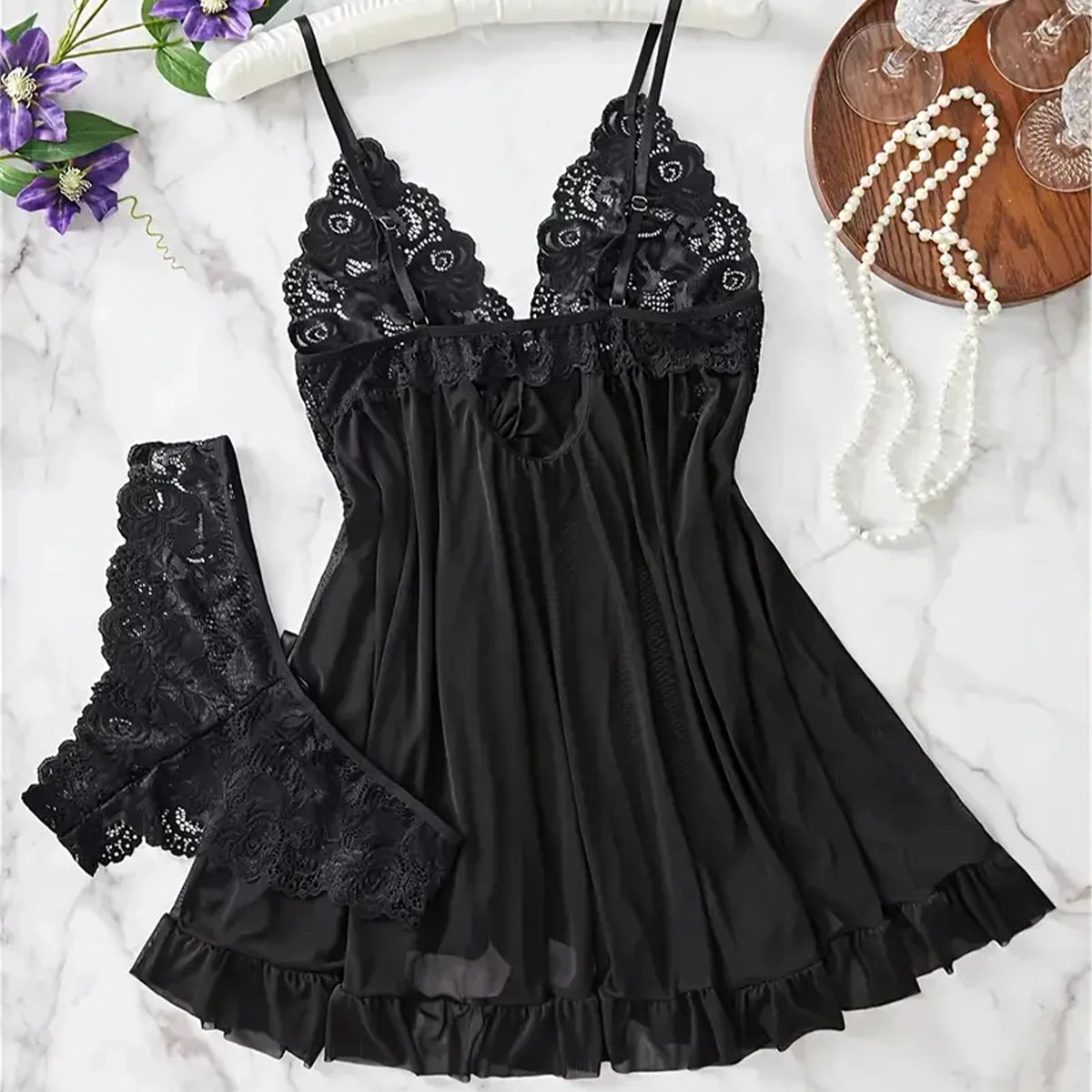 Lace Lingerie Bra and Panty Set