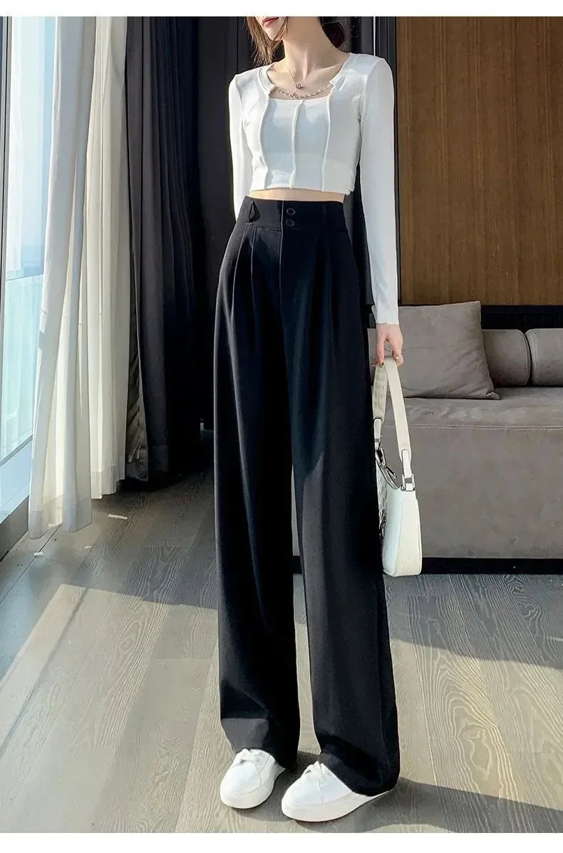 Elegant Wide Leg High Waist Pants