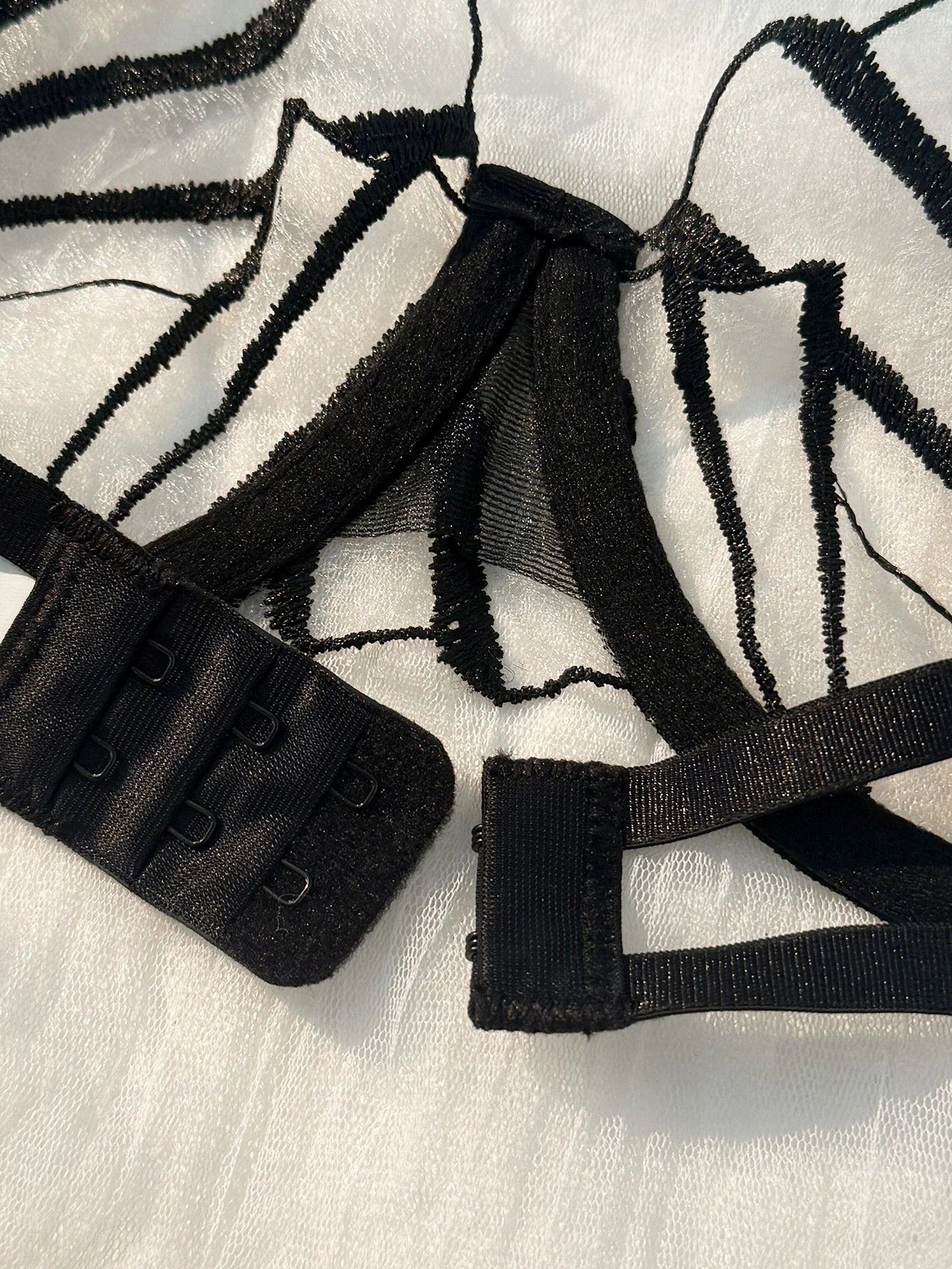 Sexy Black Lace Mesh Lingerie Set