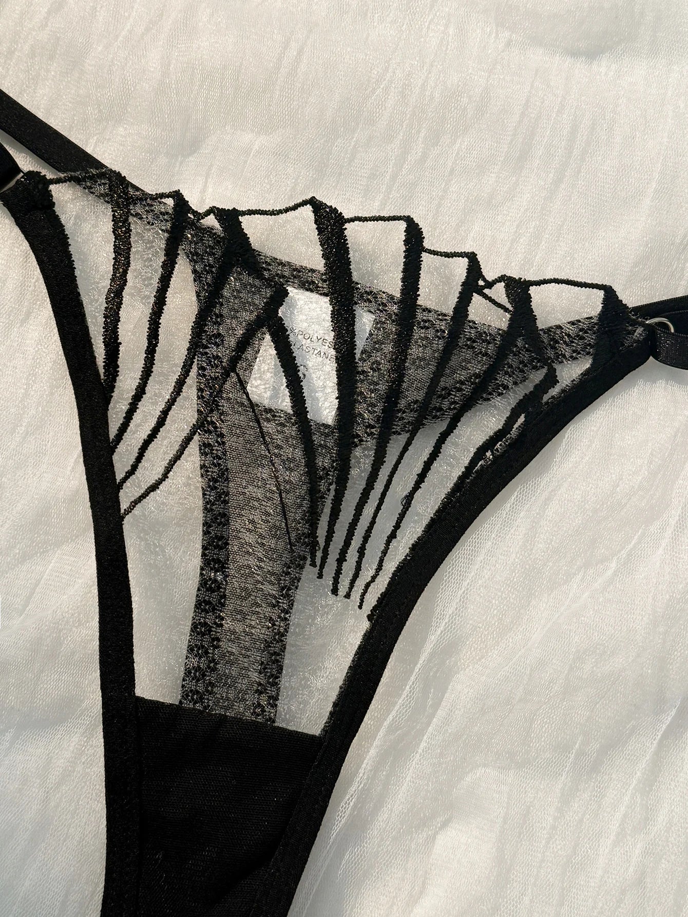 Sexy Black Lace Mesh Lingerie Set