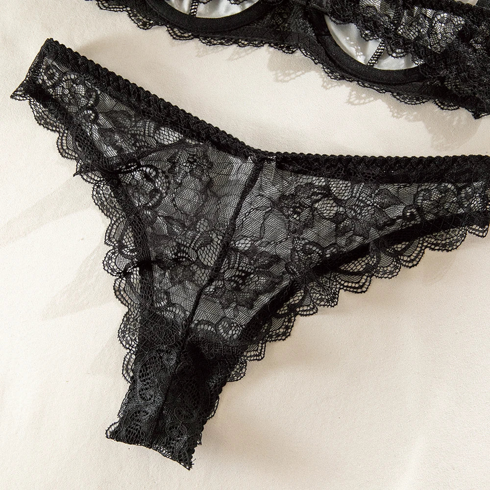 Leopard Print Lace Patchwork Sexy Lingerie