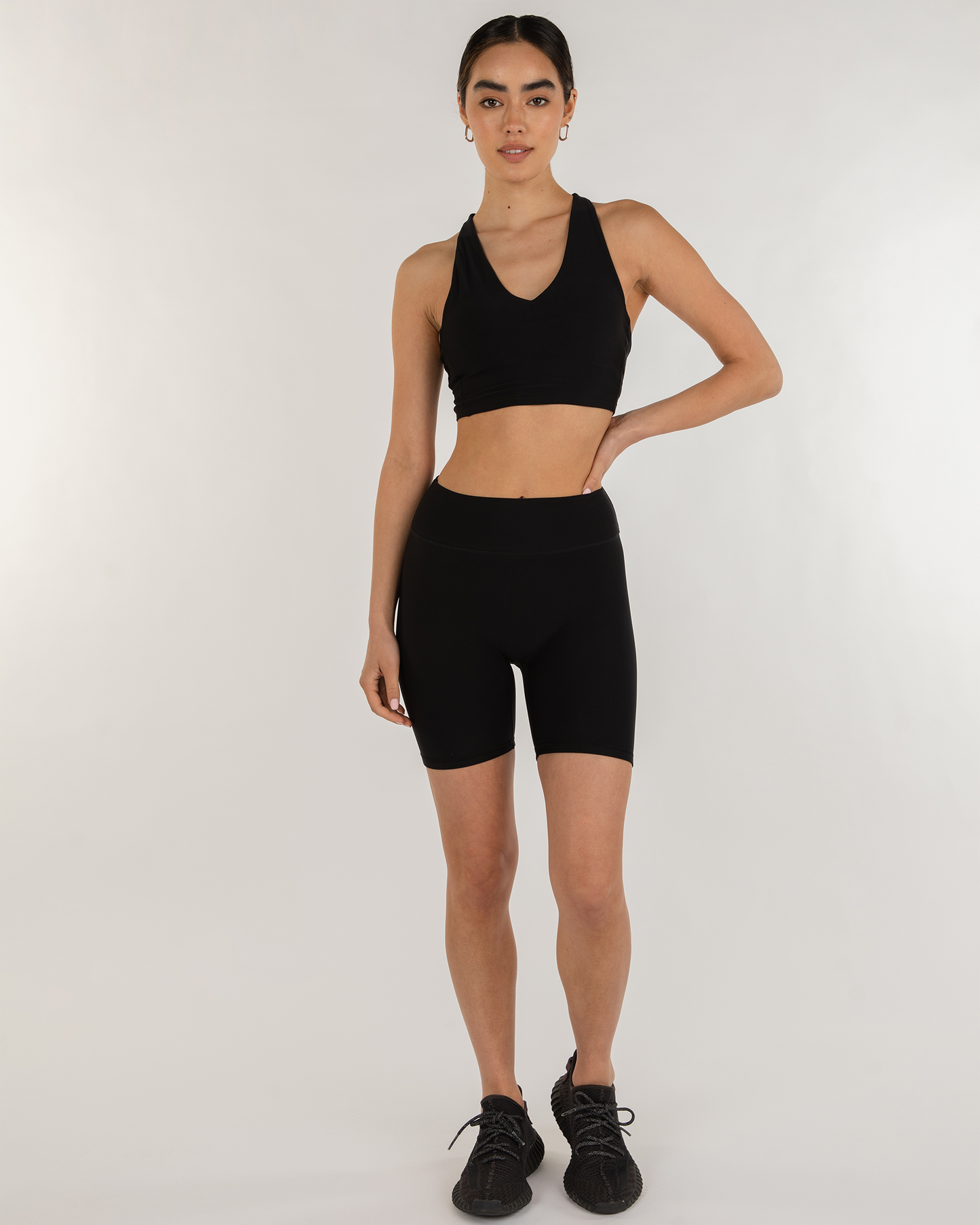 Elsa Fleece v Neck Longline Bra