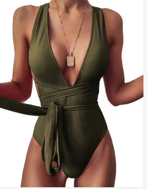Raya Lace-Up One Piece Swimsuit