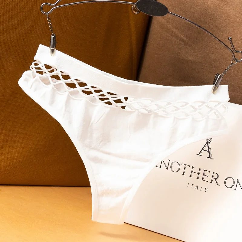 High-Rise Mesh Hollow Out Thong