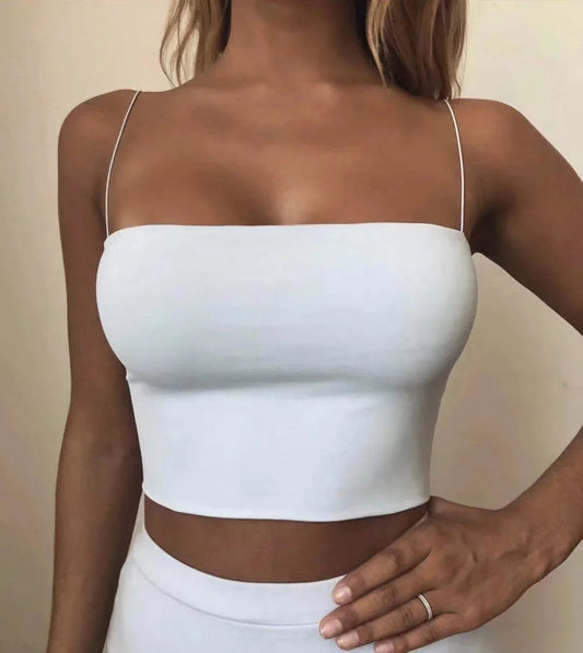 Sexy Cotton Crop Cami Elastic Tank Top