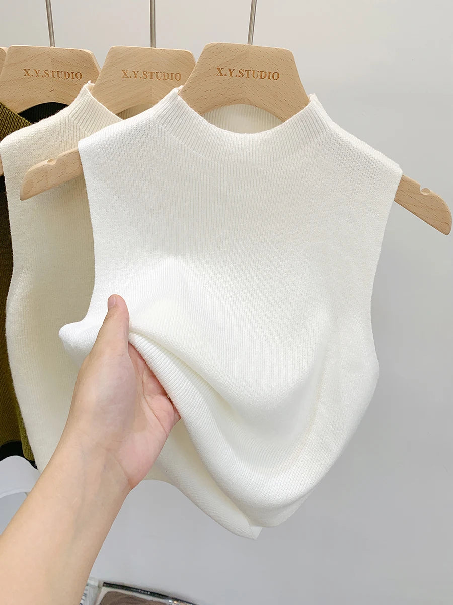 Women’s Knitted Tank Top Slim Sweater