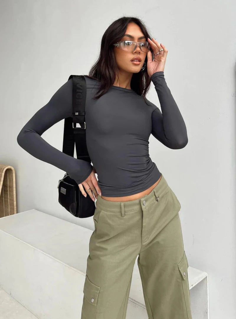 Women's Long Sleeve Slim Fit Tops