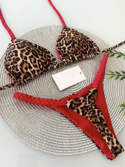 Leopard Print Brazilian Swimwear Set