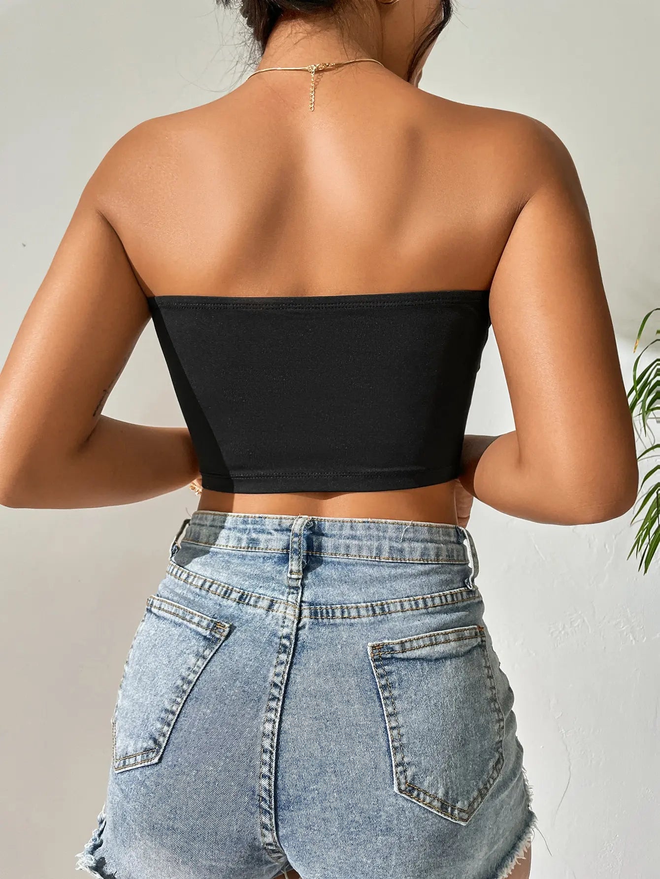 Seamless Ice Silk Strapless Bra Tank Top