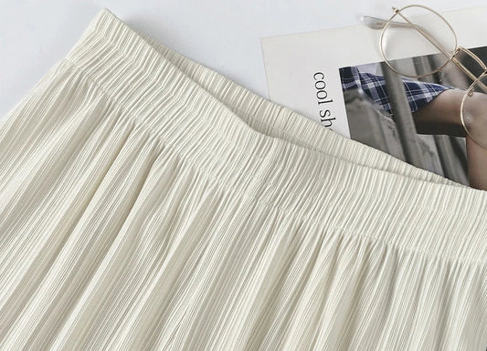 Spring Summer Ice Silk Wide Leg Pants for Women