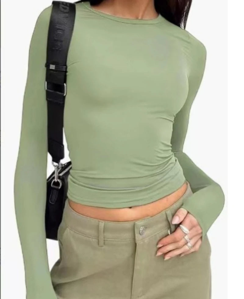 Women's Long Sleeve Slim Fit Tops