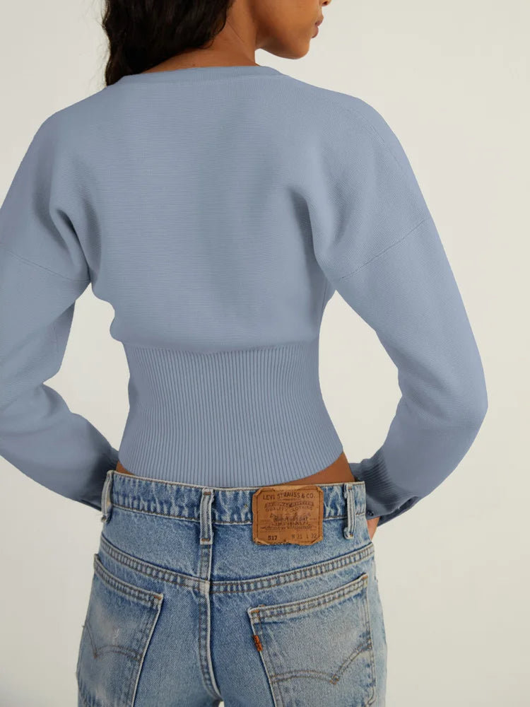 Tossy Ribbed Patchwork Knit Cardigan Top