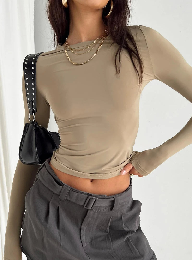Women's Long Sleeve Slim Fit Tops
