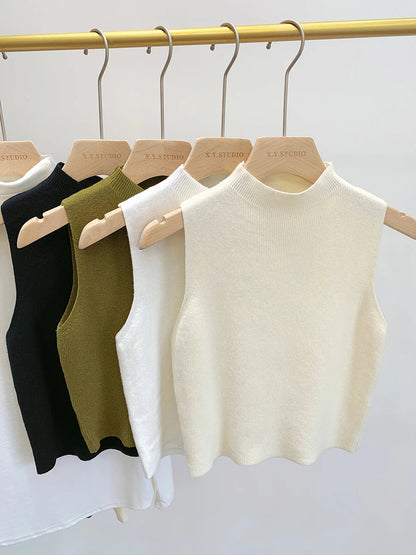 Women’s Knitted Tank Top Slim Sweater