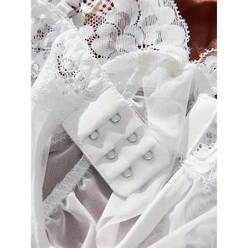 Sheer Tulle V-Neck Lingerie Set