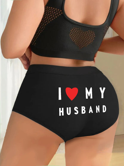 Women’s “I Love My Husband” Boyshort Panty Thongs