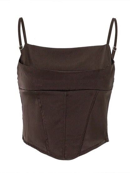 Crop Tops Elegant Lace Up Top