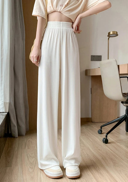 Spring Summer Ice Silk Wide Leg Pants for Women