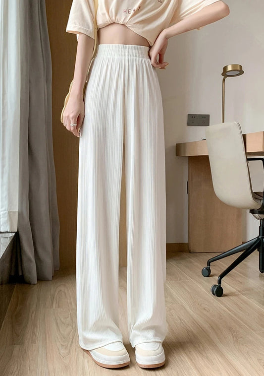 Spring Summer Ice Silk Wide Leg Pants for Women
