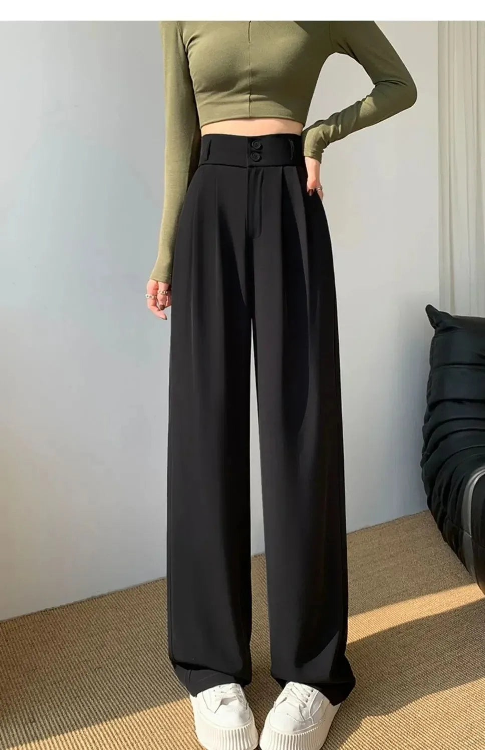 Elegant Wide Leg High Waist Pants