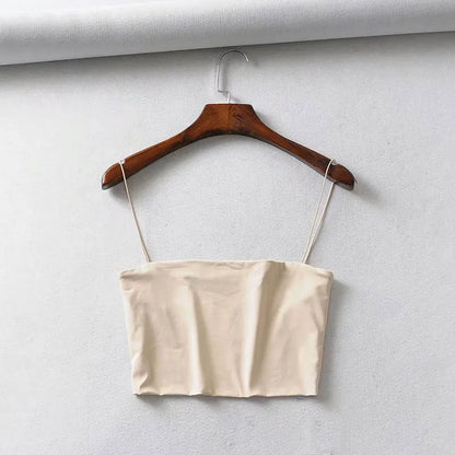 Sexy Cotton Crop Cami Elastic Tank Top