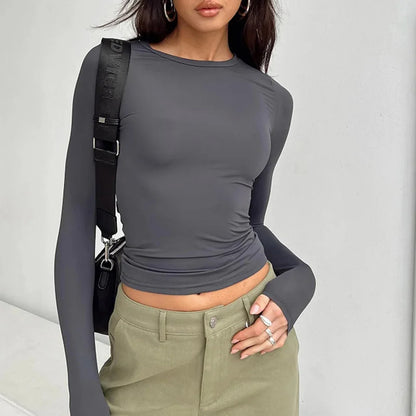 Women’s Casual Long Sleeve Solid T-Shirt
