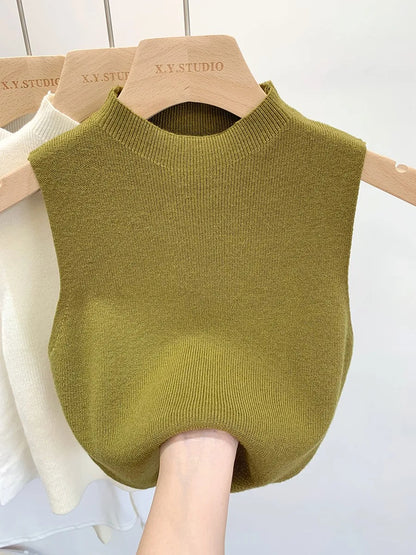 Women’s Knitted Tank Top Slim Sweater