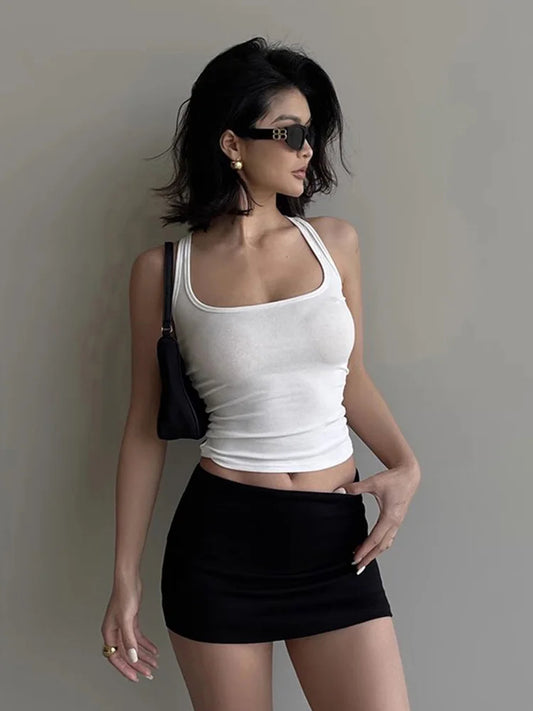 Sculpted Square Neck Tank Top for Women