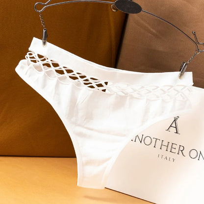 High-Rise Mesh Hollow Out Thong