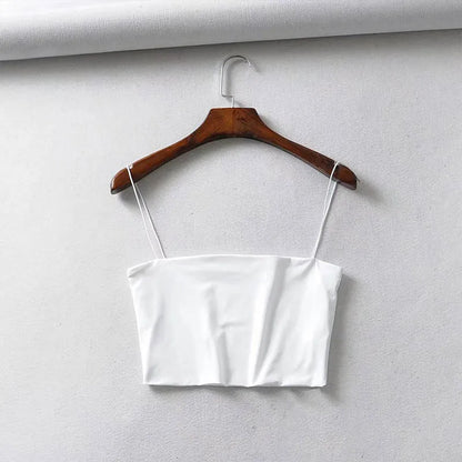 Sexy Cotton Crop Cami Elastic Tank Top